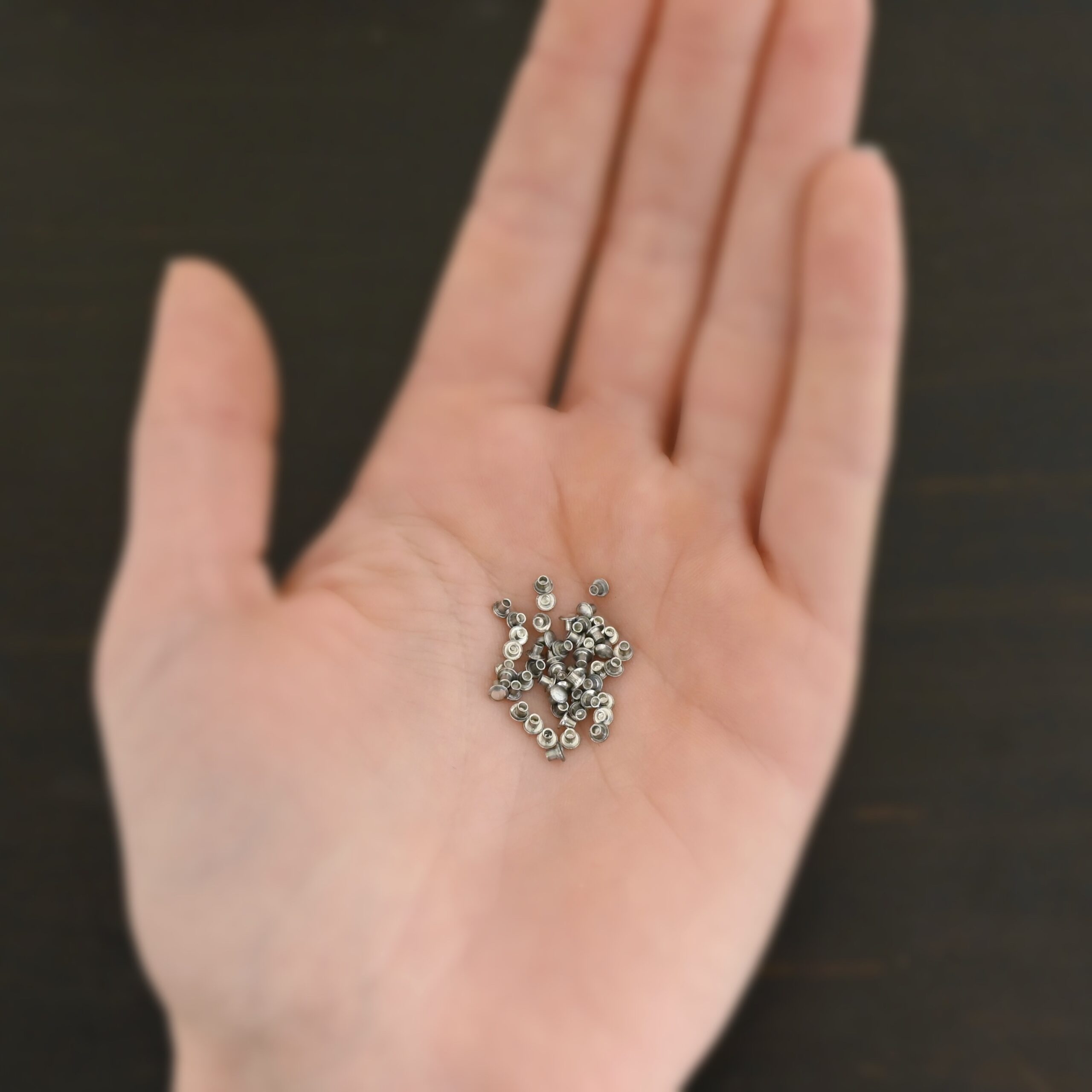 Aluminum Rivets 1/16x1/16 shown in hand