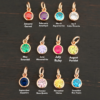 Rose Gold Plated 6mm Birthstone Charm shown on dark background