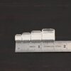 Split Wall Sq Bezel Cup - shiny shown by ruler
