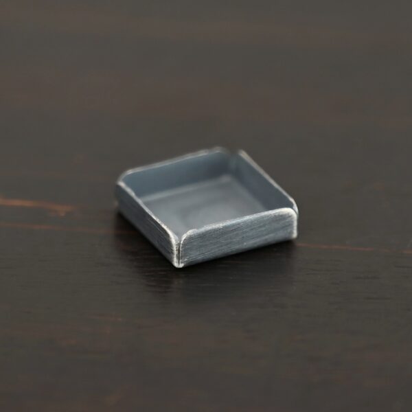 Split Wall Sq Bezel Cup - oxidized shown on dark background