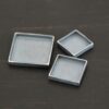 Thick square bezel cups - oxidized shown on dark background