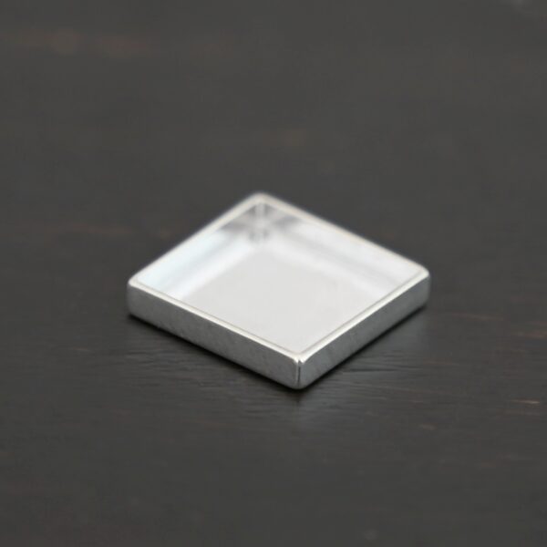 Thick square bezel cups - shiny shown on dark background