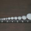 Round Bezel Cups - Oxidized shown by ruler