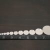 Round Bezel Cups - shiny shown by ruler