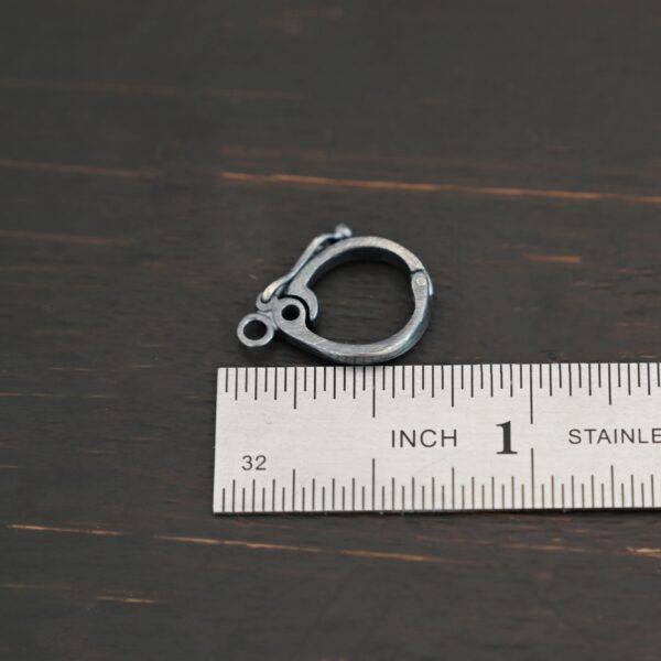 Silver Hinged Bail - oxidized shown by ruler