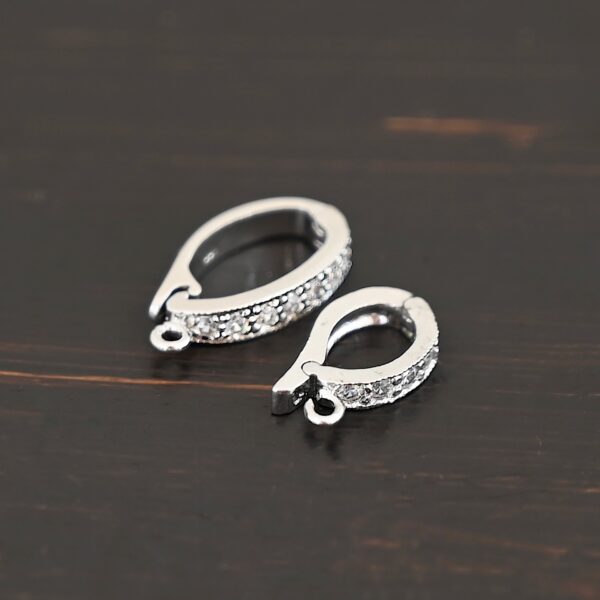 CZ Hinged Bail - Silver shown on dark background