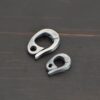 Silver Heavy Hinged Bail - oxidized shown on dark background