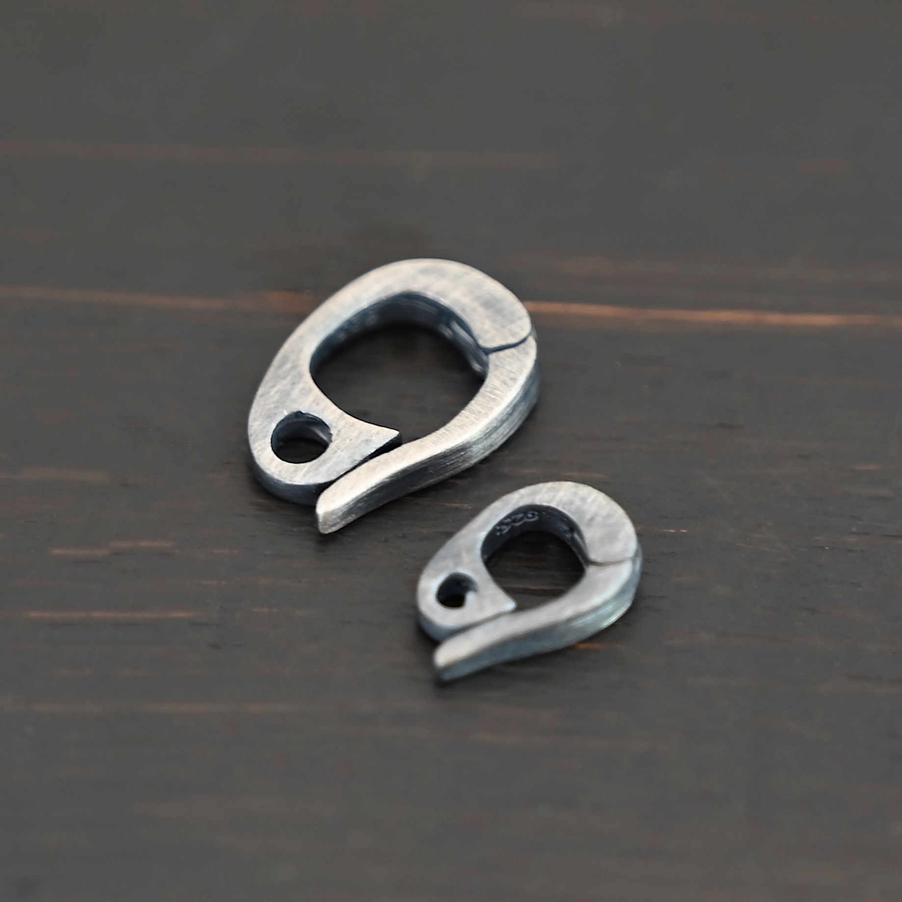 Silver Heavy Hinged Bail - oxidized Silver Heavy Hinged Bail - oxidized shown on dark background