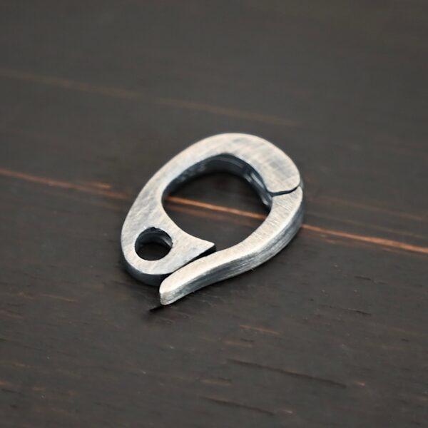 Silver Heavy Hinged Bail - oxidized shown on dark background