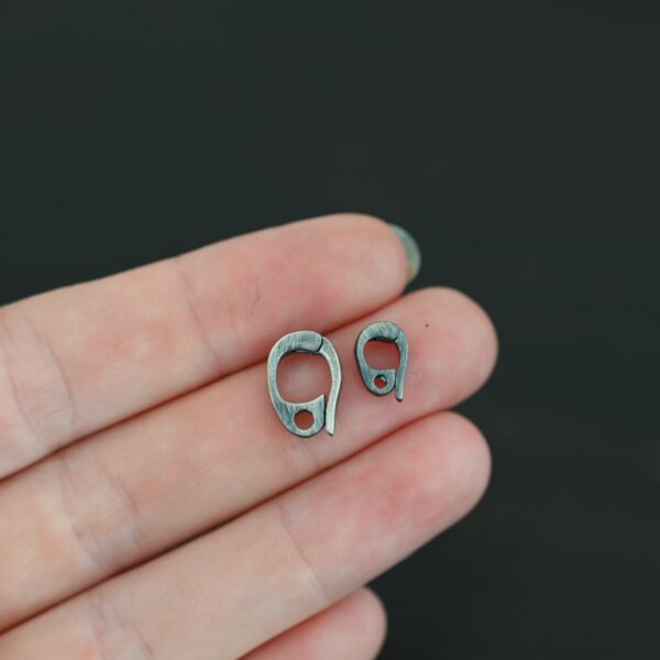 Silver Heavy Hinged Bail - oxidized shown in hand