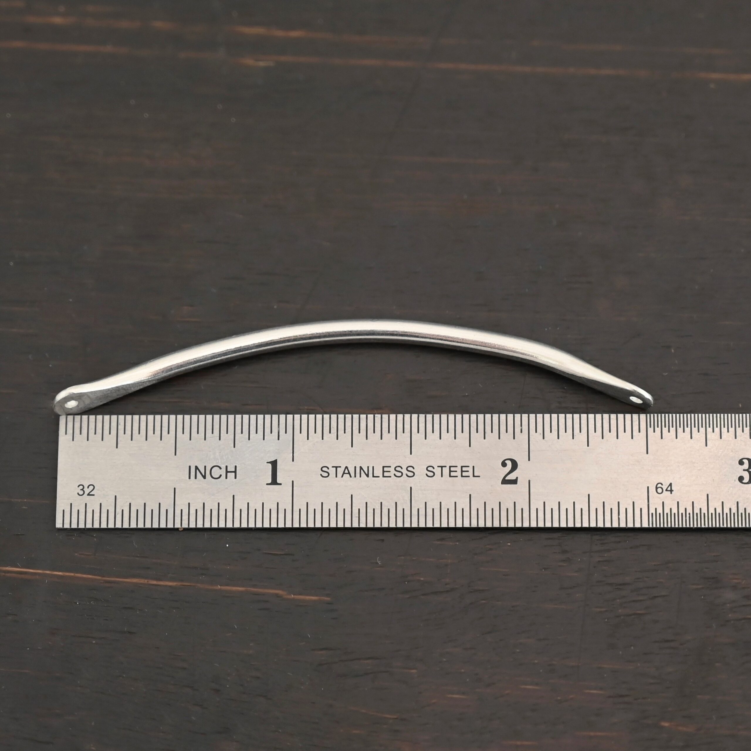 Bracelet Blank - shiny shown by ruler