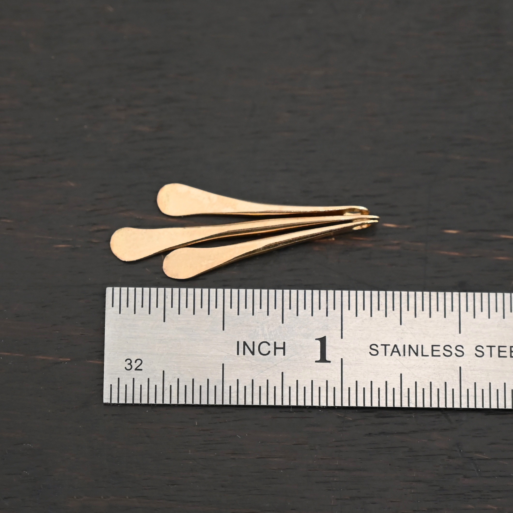 Necklace Component - gold filled shown by ruler