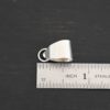 Handmade Pinch Bail - shiny soldered jump ring shown by ruler