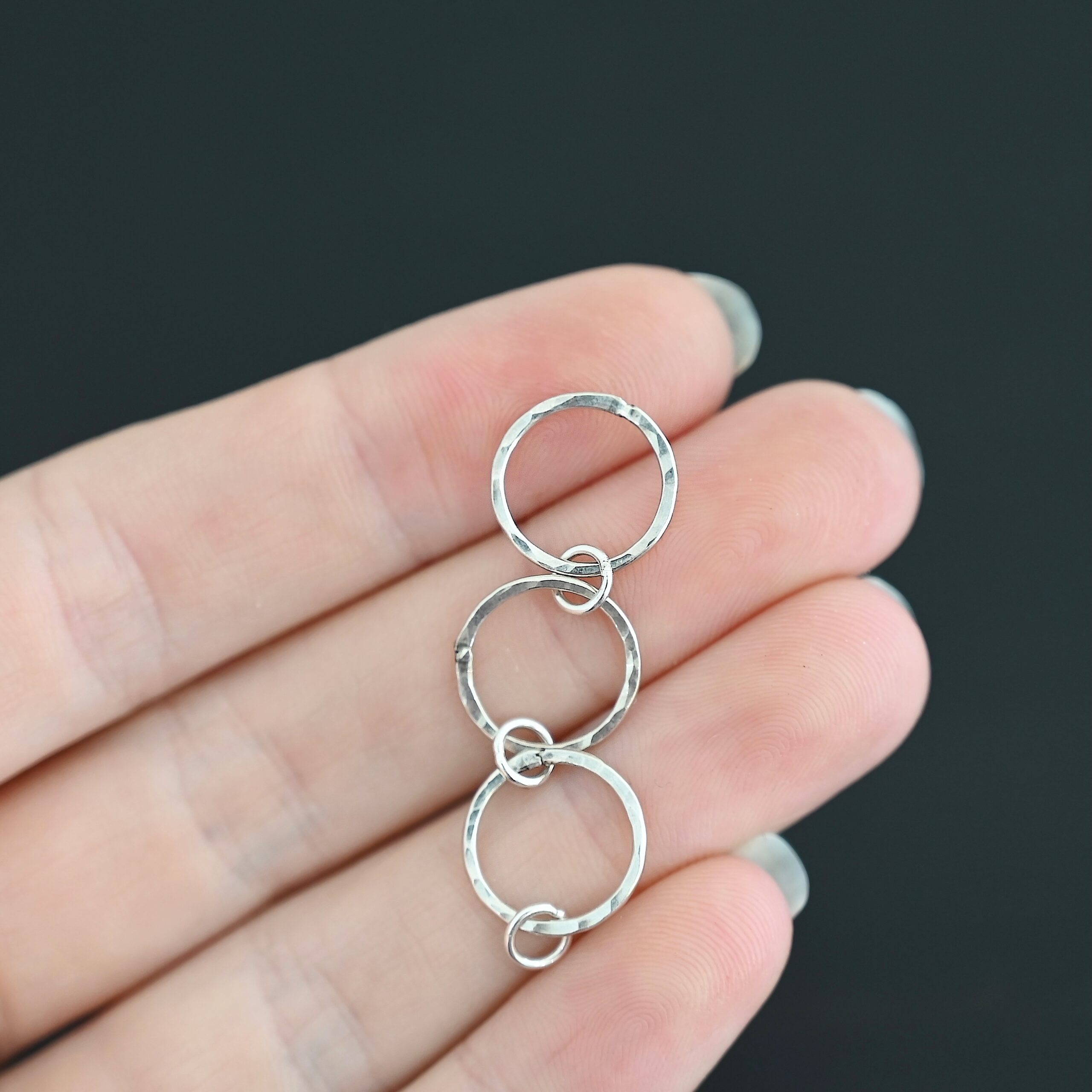 Elliot Hammered Bracelet Extension - shiny large Elliot Hammered Bracelet Extension - shiny large shown in hand