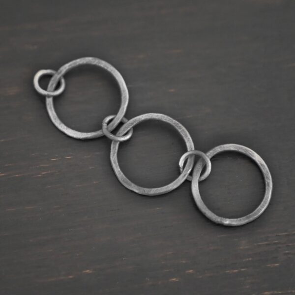 Elliot Hammered Bracelet Extension - oxidized shown on dark background