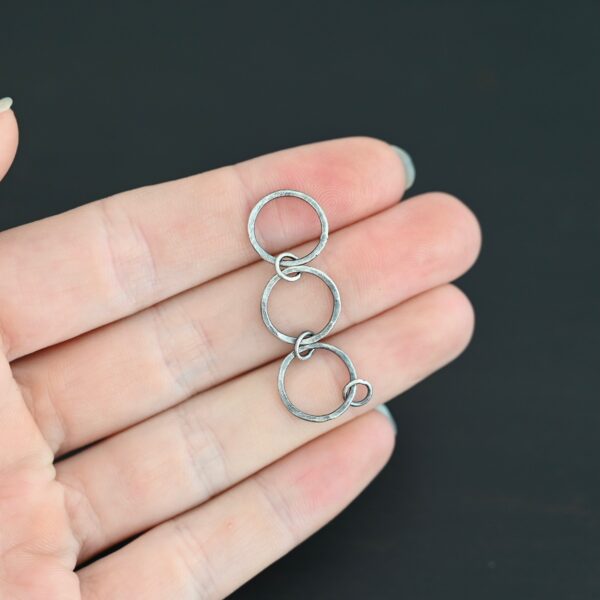 Elliot Hammered Bracelet Extension - oxidized large shown in hand