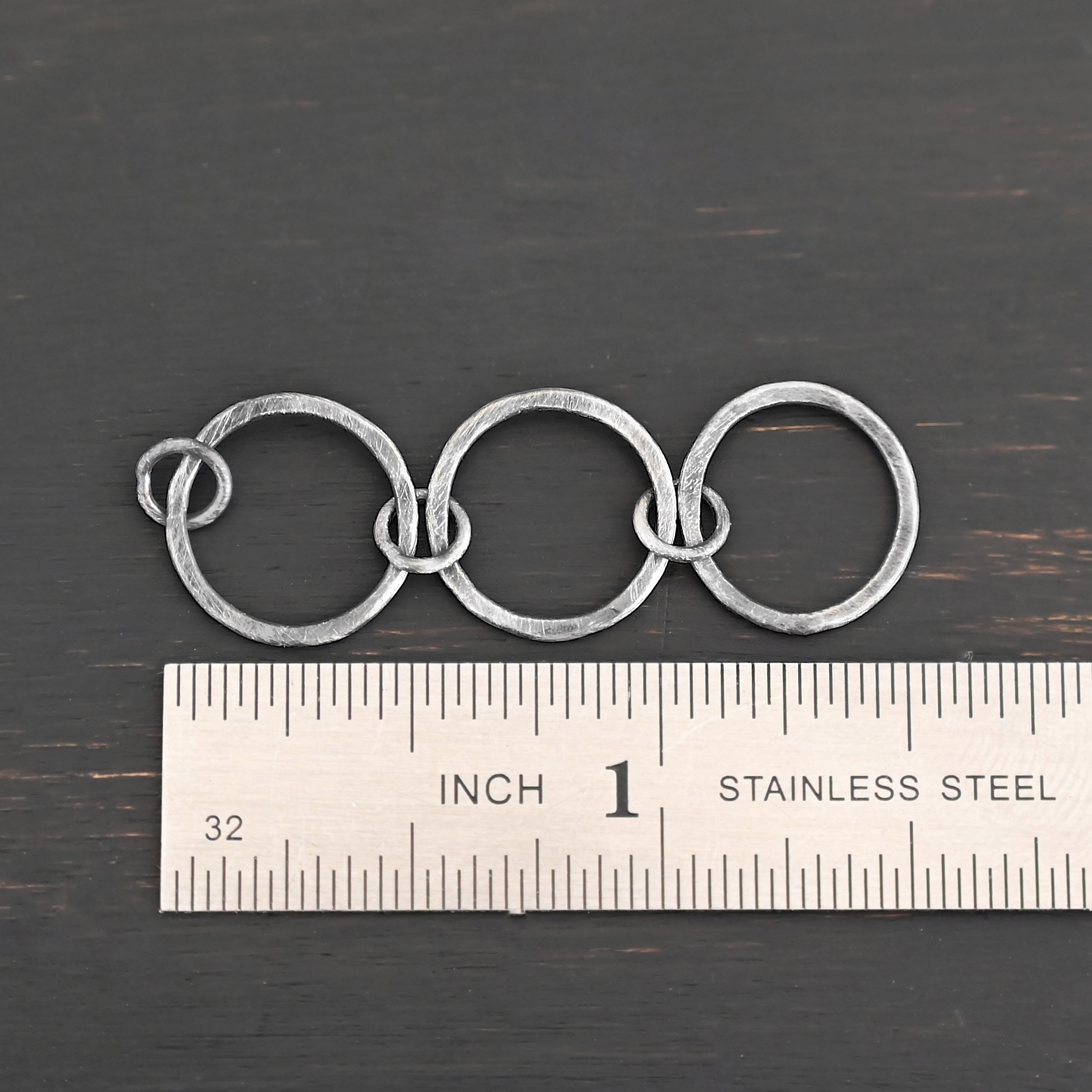 Elliot Hammered Bracelet Extension - oxidized large Elliot Hammered Bracelet Extension - oxidized large shown by ruler