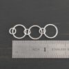 Elliot Hammered Bracelet Extension - shiny small shown by ruler