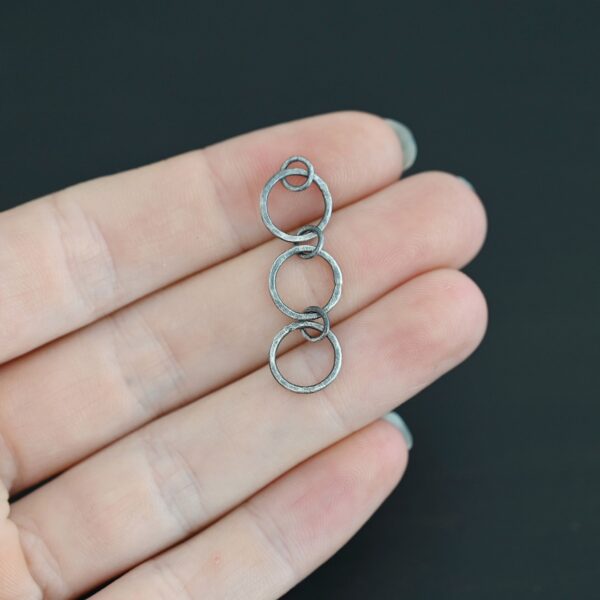 Elliot Hammered Bracelet Extension - oxidized small shown in hand