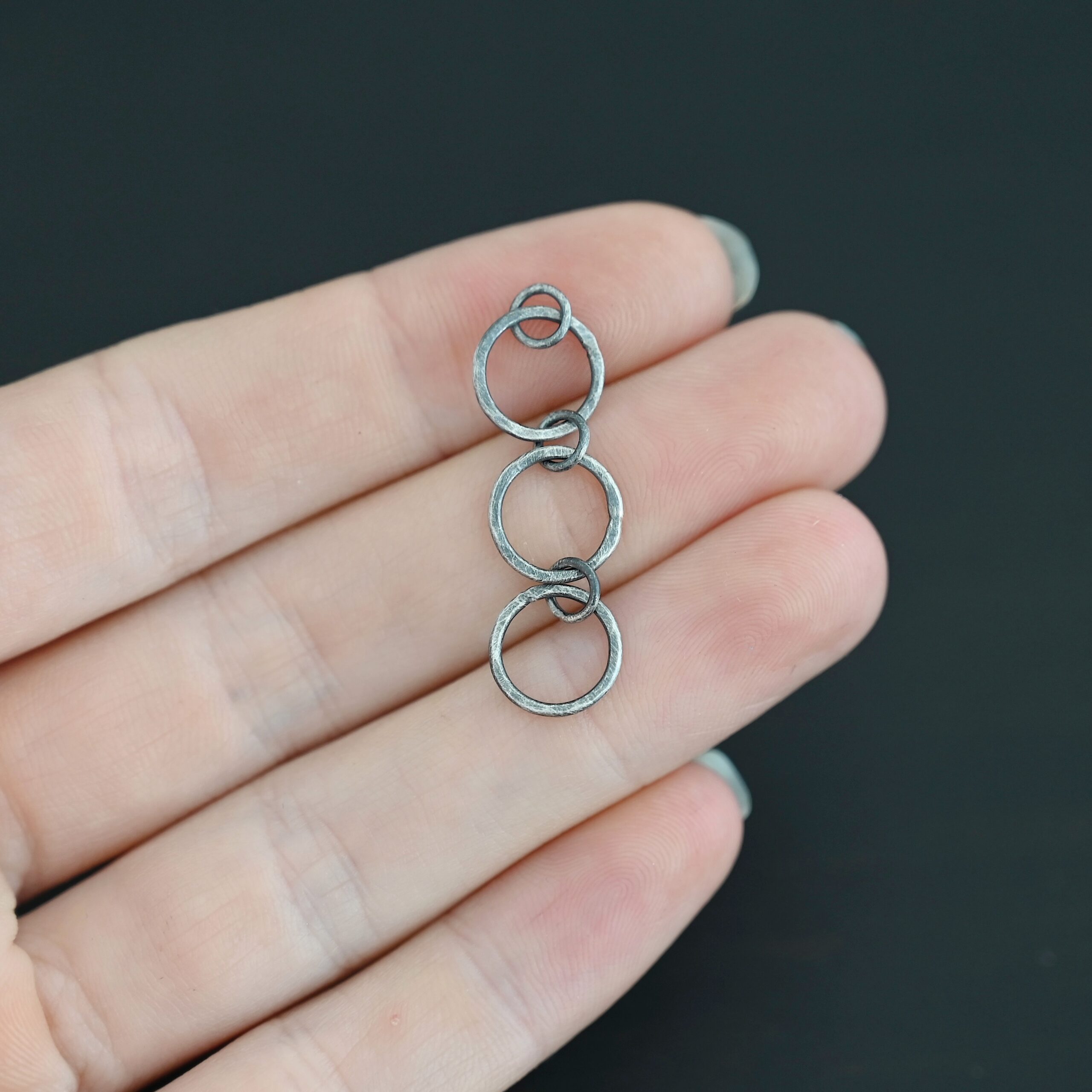 Elliot Hammered Bracelet Extension - oxidized small Elliot Hammered Bracelet Extension - oxidized small shown in hand