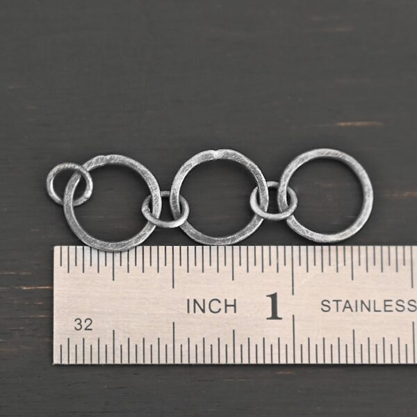 Elliot Hammered Bracelet Extension - oxidized small shown by ruler