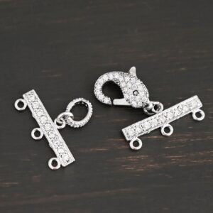 Sterling Silver Three Strand CZ Clasp – Molly