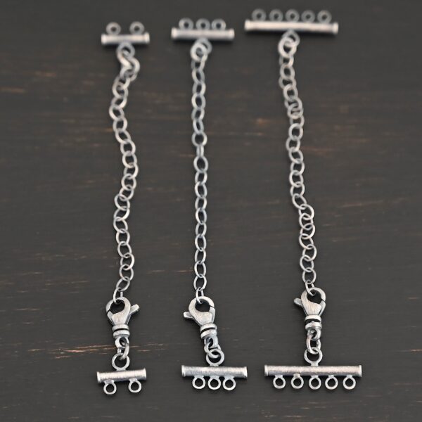 Matthew multistrand clasp - oxidized shown on dark background