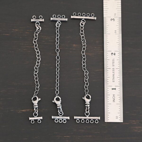 Matthew multistrand clasp - oxidized shown by ruler