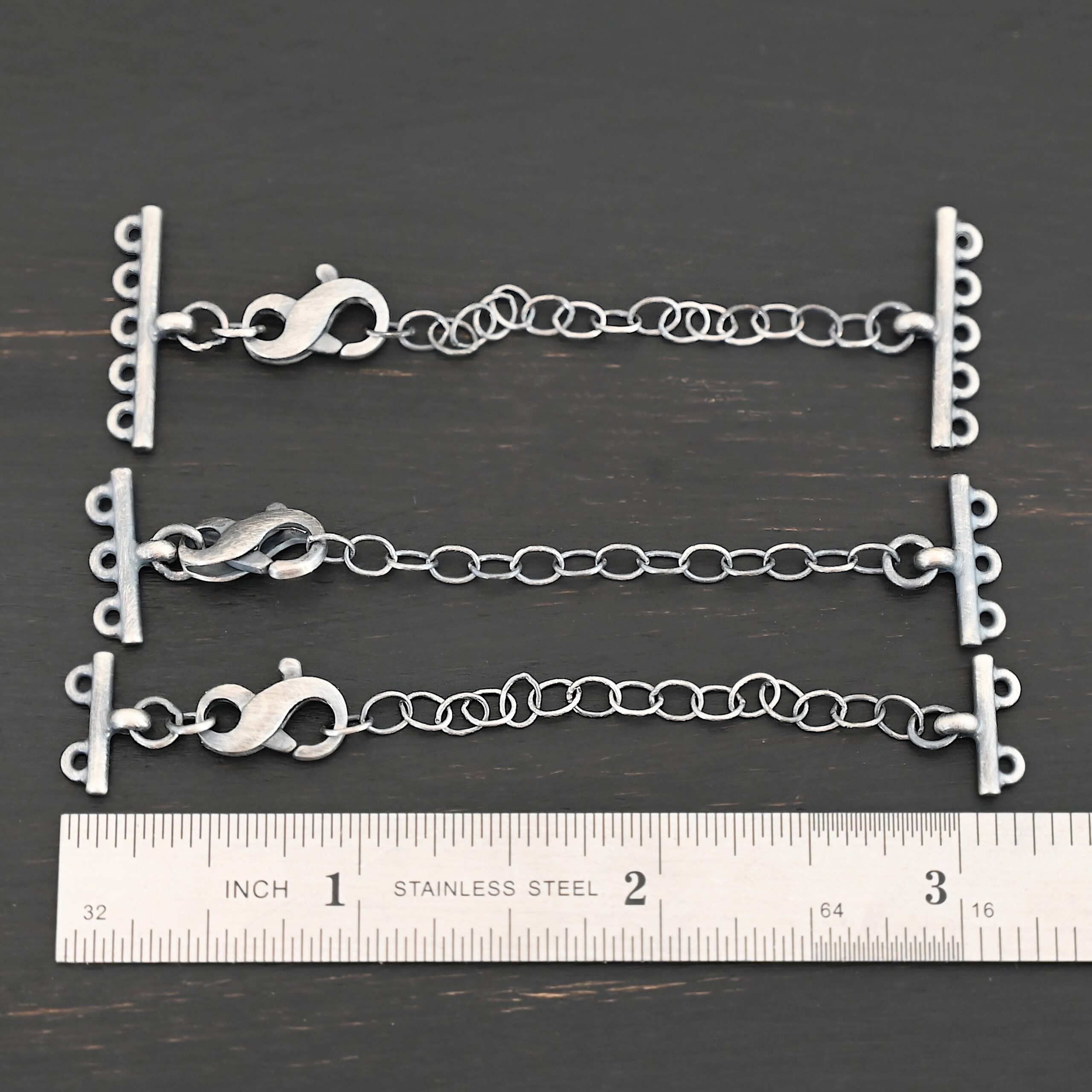Max multistrand clasp - oxidized shown by ruler