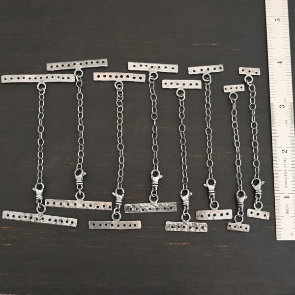 Mason multi strand clasp - oxidized shown by ruler