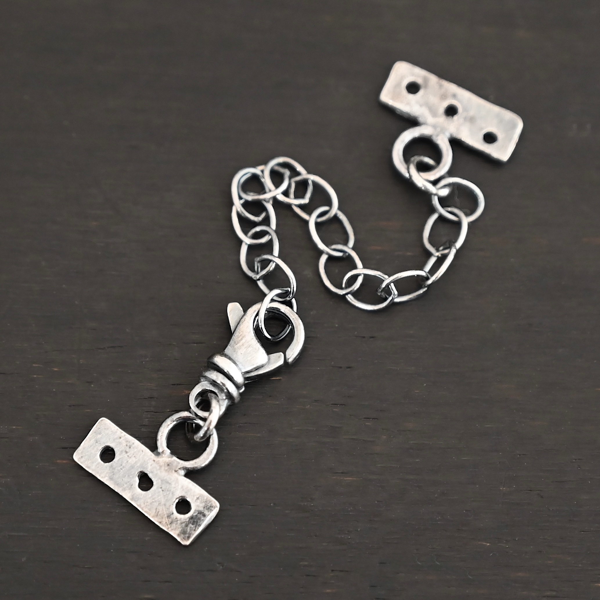 Mason multi strand clasp - oxidized 3 strand shown on dark background