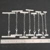 Mason multi strand clasp - shiny shown by ruler