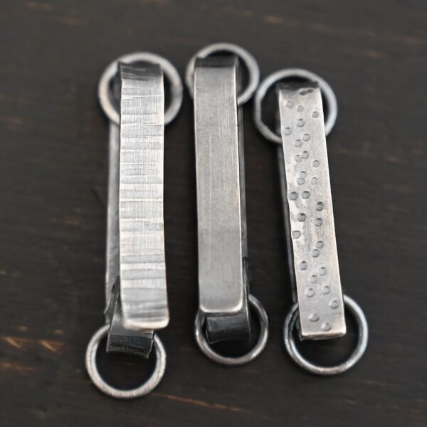 Hank Hook Clasp - oxidized shown on dark background