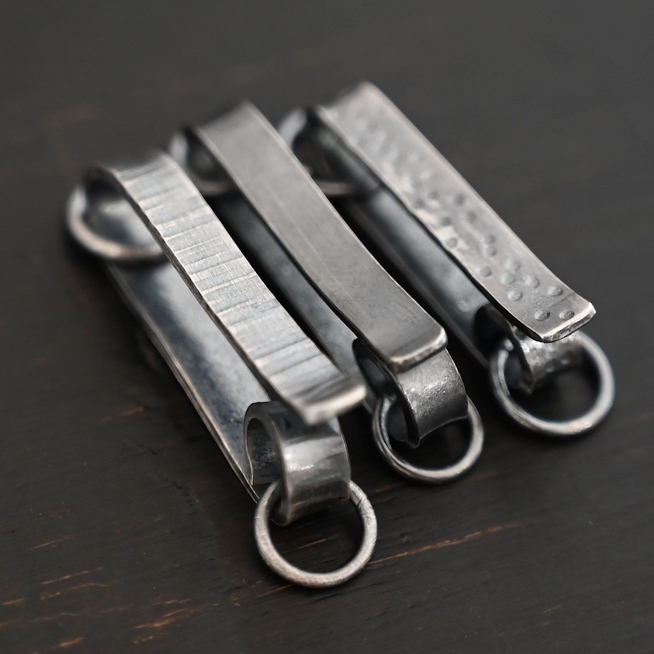 Hank Hook Clasp - oxidized Hank Hook Clasp - oxidized shown on dark background