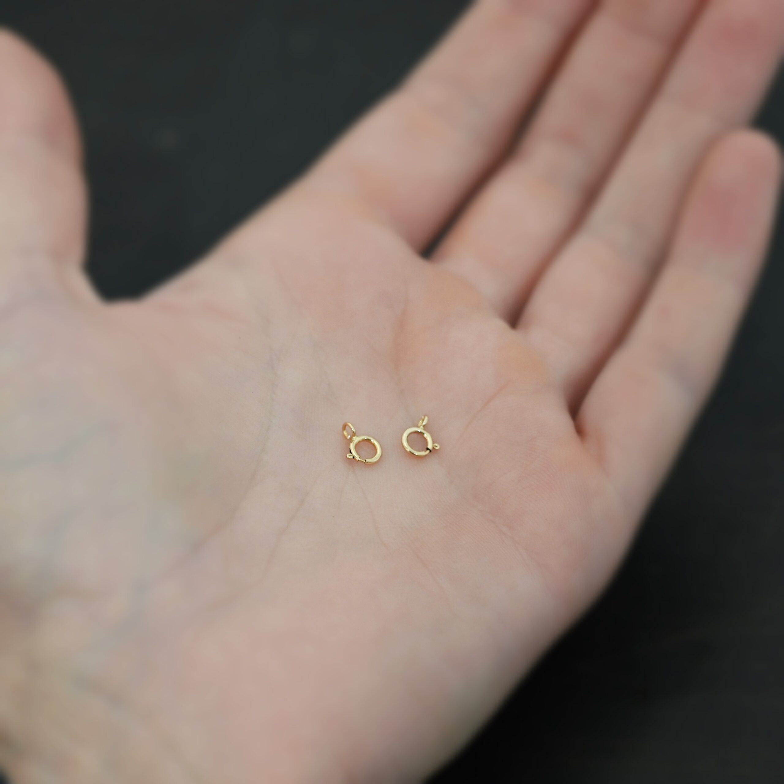 Skye 14k GF Spring Ring Clasp shown in hand