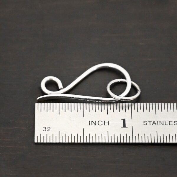 Hillary Hook Clasp - shiny shown by ruler