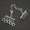 Matthew Multi strand necklace extender - oxidized 5 strand shown on dark background