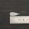 Sterling Silver Teardrop Blank - oxidized smooth shown by ruler