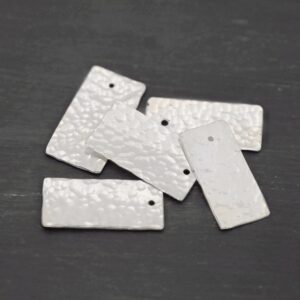 Sterling Silver Hammered Rectangle