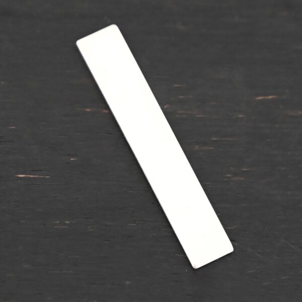 Sterling Silver Large Rectangle Blank - shiny smooth 0 holes shown in dark background