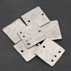 Sterling Silver Hammered Square