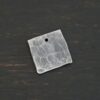 Hammered Square - oxidized 1 hole shown on dark background