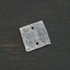 Hammered Square - oxidized 2 holes shown on dark background