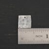 Hammered Square - oxidized 1 hole shown by ruler