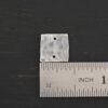 Hammered Square - oxidized 2 holes shown by ruler