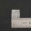 Hammered Square - oxidized 4 holes shown by ruler
