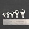 Sammy Swivel Lobster claw clasp - shiny shown by ruler