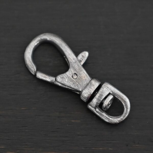 Sofia Swivel Lobster Claw - oxidized shown on dark background
