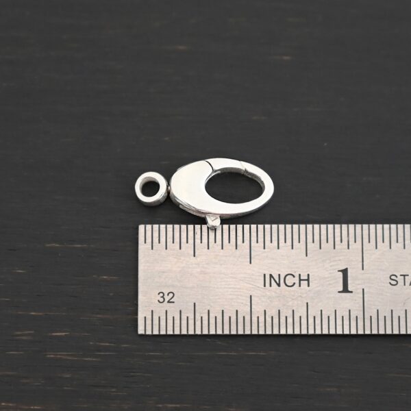 Sunny Swivel Lobster Claw clasp - shiny shown by ruler