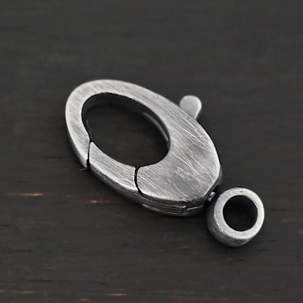 Sunny Swivel Lobster Claw clasp - oxidized shown on dark background